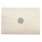 Dåpskort “Krem & Gull” – håndlaget med lomme