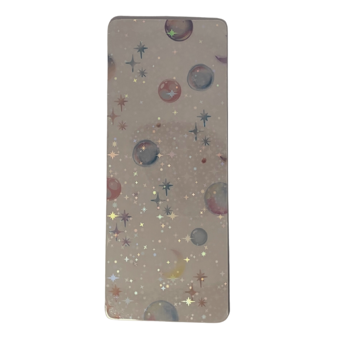 Bokmerke – personlig med navn (holografisk stjerneeffekt) | 6 x 15 cm