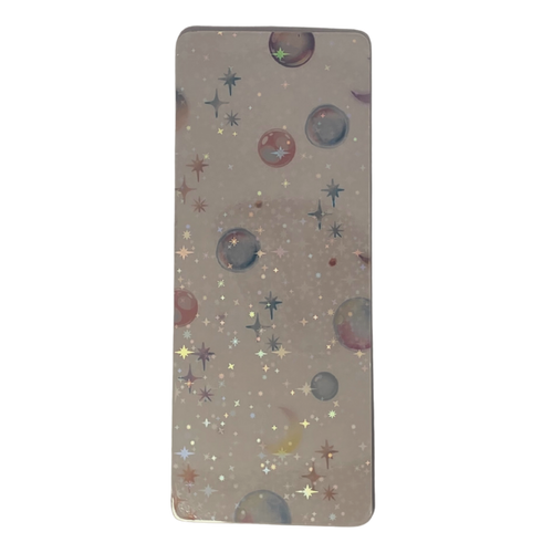 Bokmerke – personlig med navn (holografisk stjerneeffekt) | 6 x 15 cm