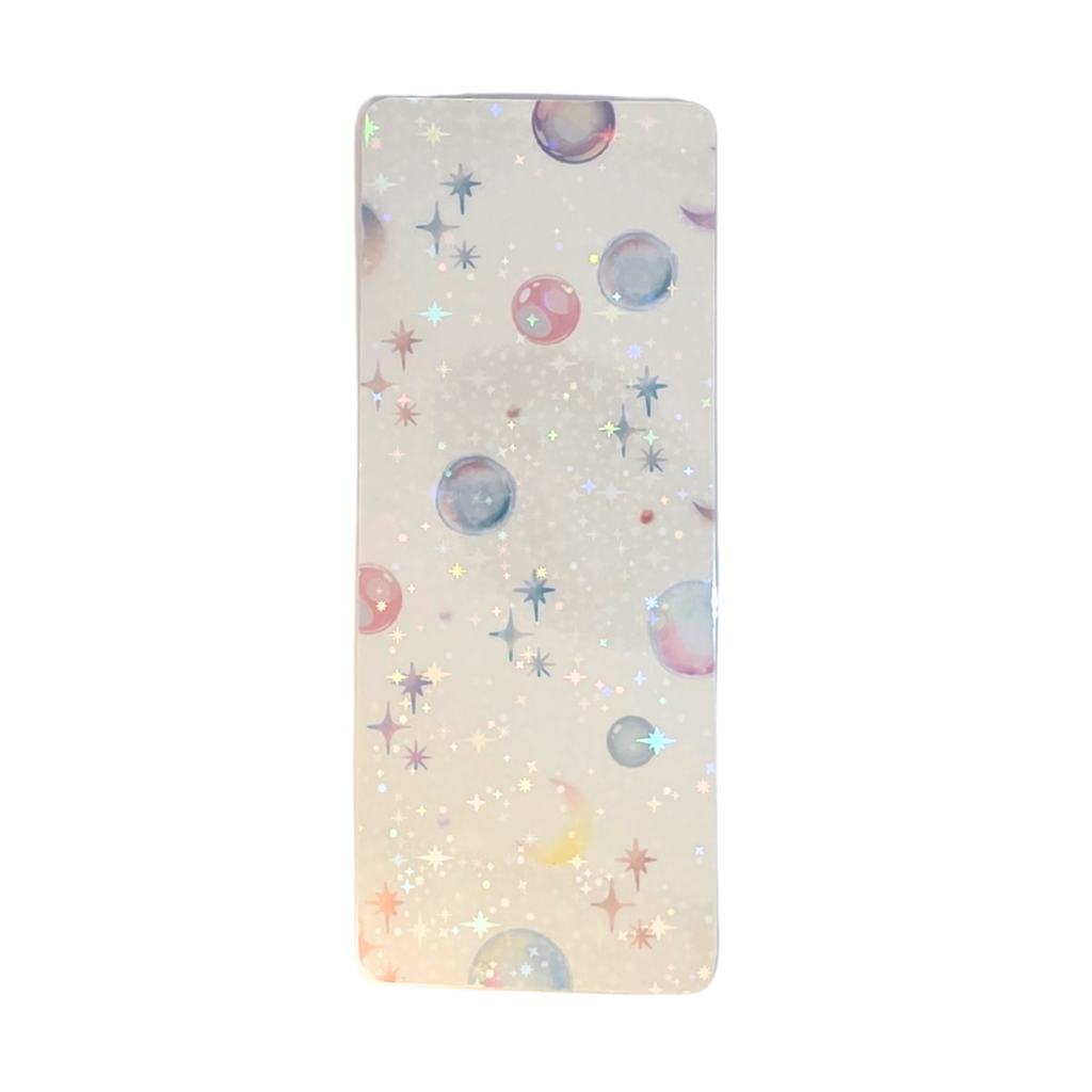 Bokmerke – personlig med navn (holografisk stjerneeffekt) | 6 x 15 cm