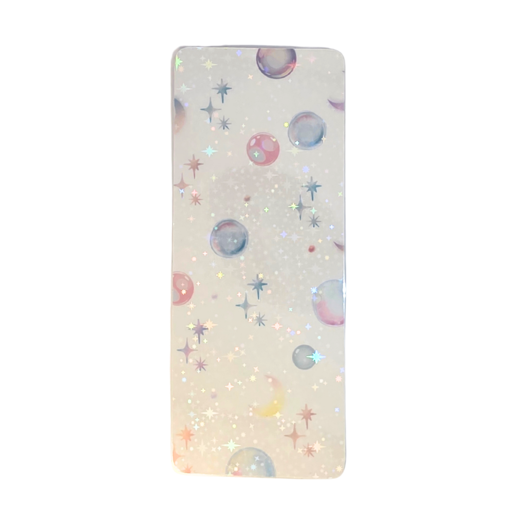 Bokmerke – personlig med navn (holografisk stjerneeffekt) | 6 x 15 cm