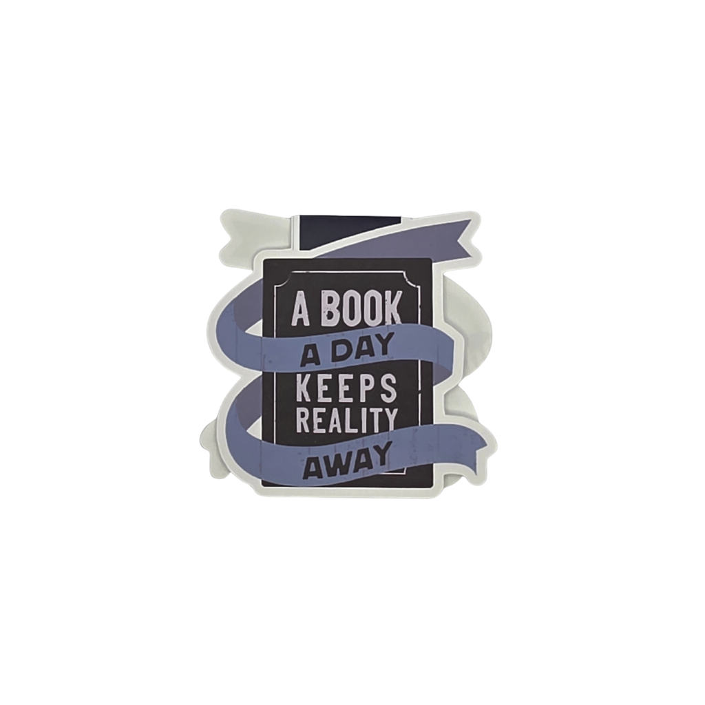 Magnetisk bokmerke – “A book a day keeps reality away”