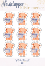 Personlige klistremerker til barn (med navn + tlf/klasse)