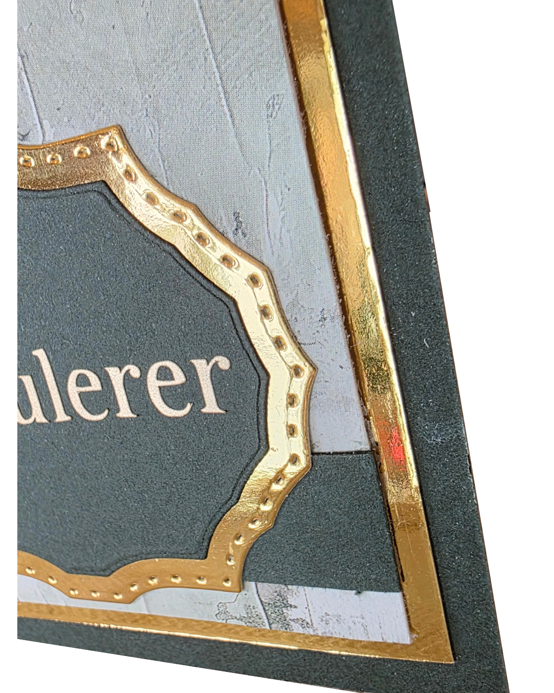 Gratulerer-kort i Elegant-serien – mørk grønn & gull (15 x 11 cm)