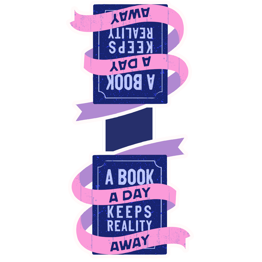 Magnetisk bokmerke – “A book a day keeps reality away”