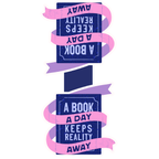 Magnetisk bokmerke – “A book a day keeps reality away”