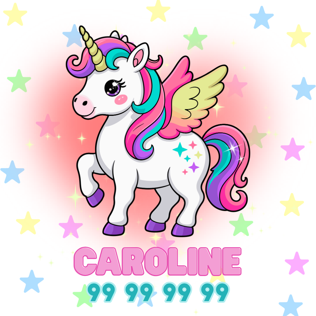 Personlige klistremerker til barn (med navn + tlf/klasse)