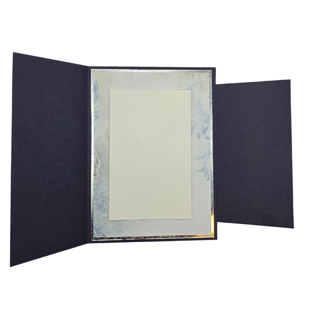 Elegant gratulasjonskort – marineblå & sølv
