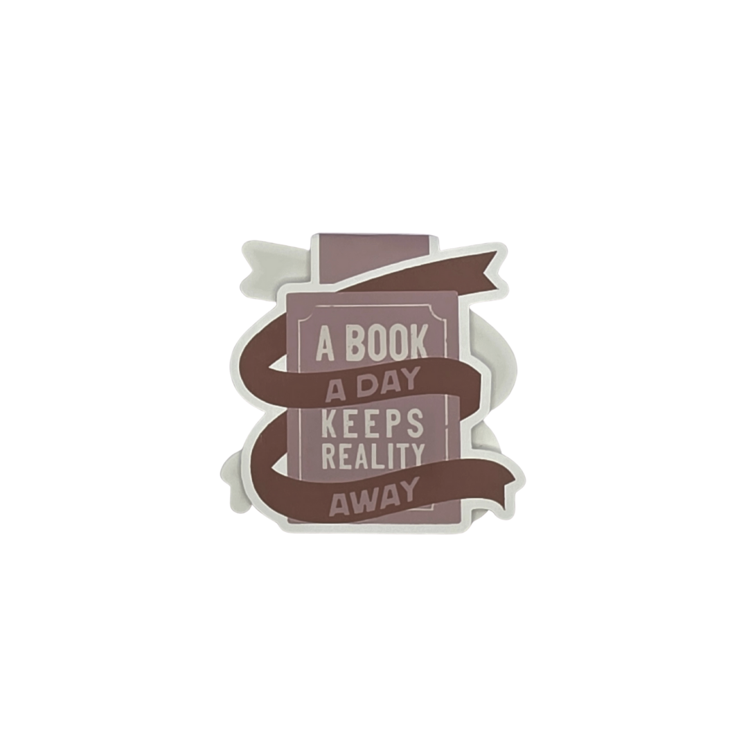 Magnetisk bokmerke – “A book a day keeps reality away”