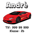 Personlige klistremerker til barn (med navn + tlf/klasse)