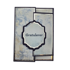 Elegant gratulasjonskort – marineblå & sølv