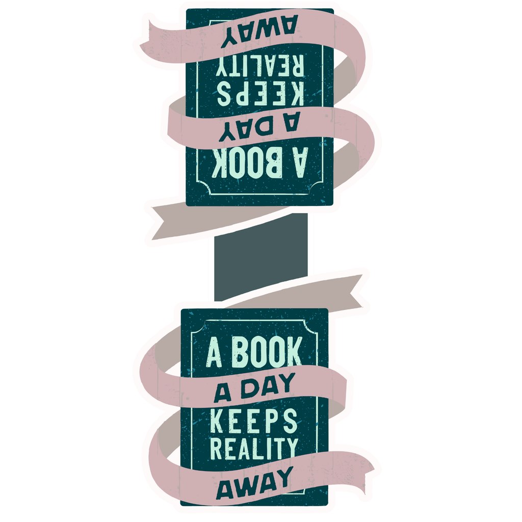 Magnetisk bokmerke – “A book a day keeps reality away”