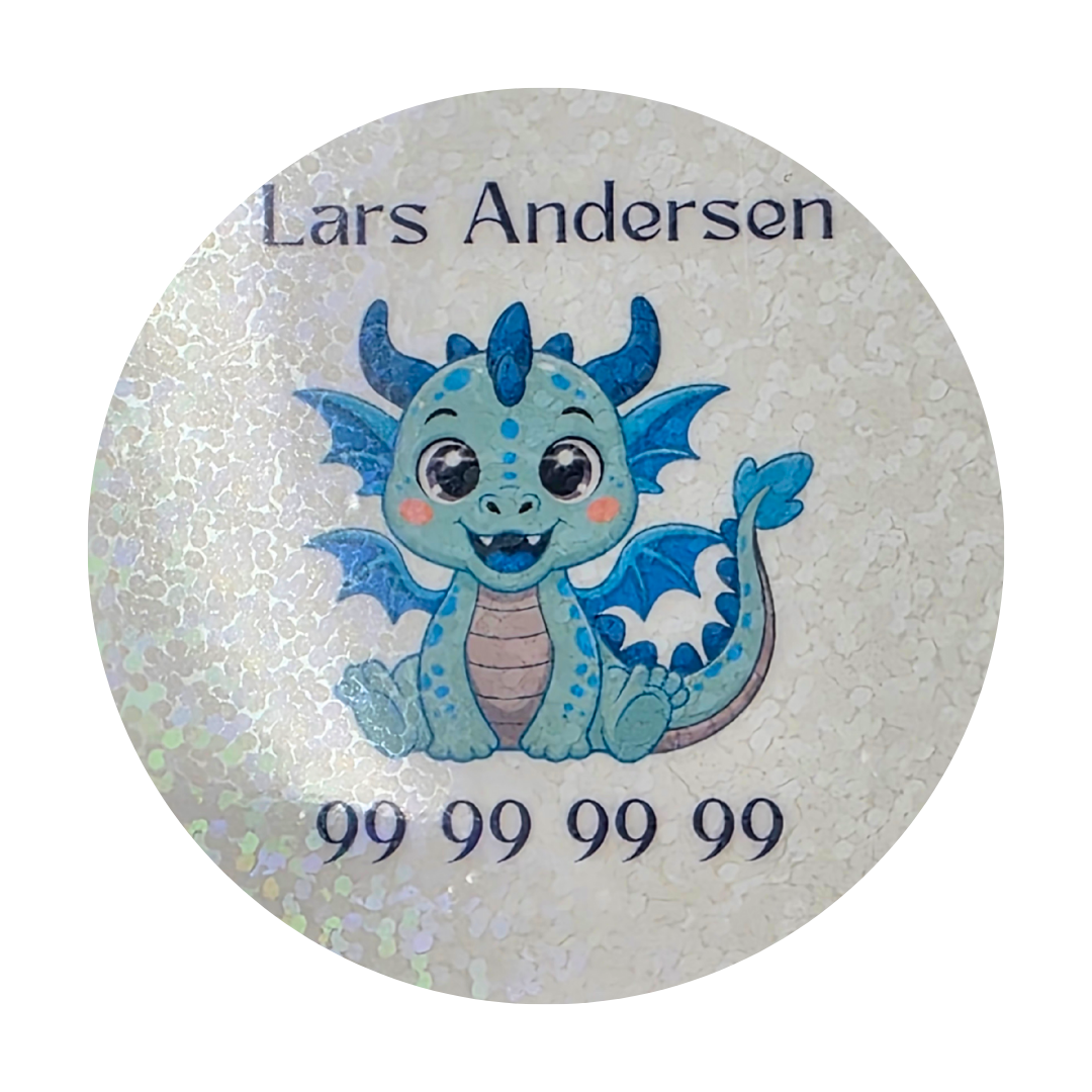 Personlige klistremerker til barn (med navn + tlf/klasse)