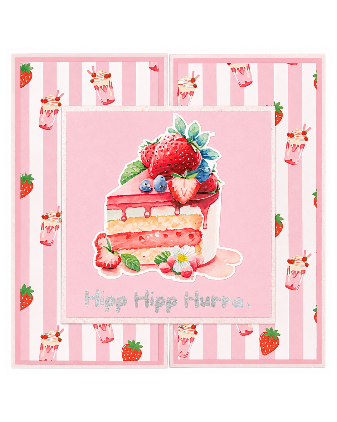 Jordbærdrøm – Håndlaget bursdagskort 🍓🎂