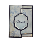 Elegant gratulasjonskort – marineblå & sølv