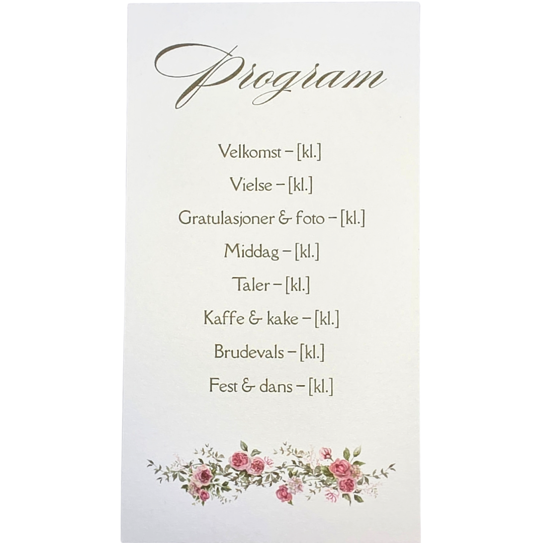 Lommeinvitasjon “Eukalyptus” – personlig med monogram (invitasjon + program)