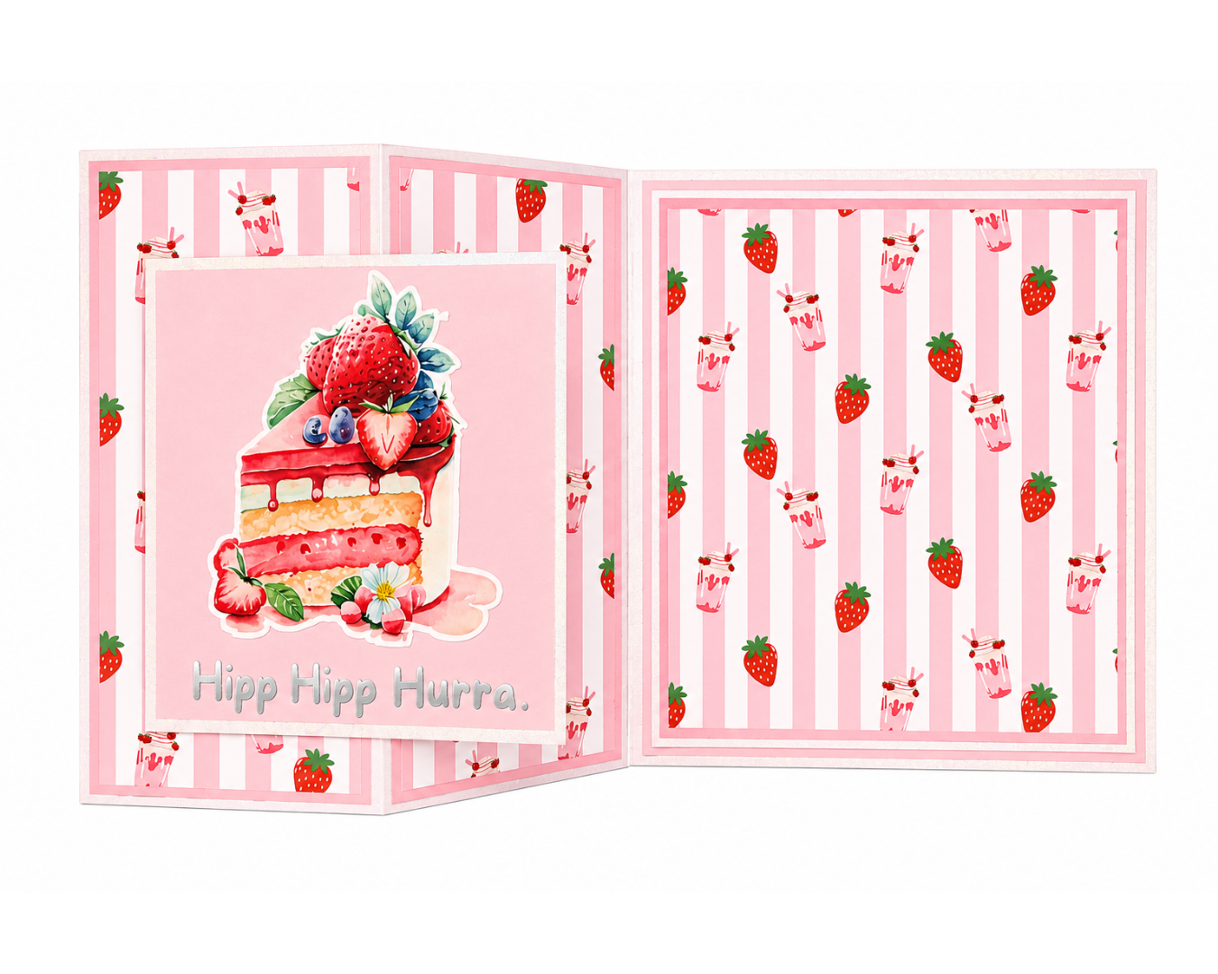 Jordbærdrøm – Håndlaget bursdagskort 🍓🎂