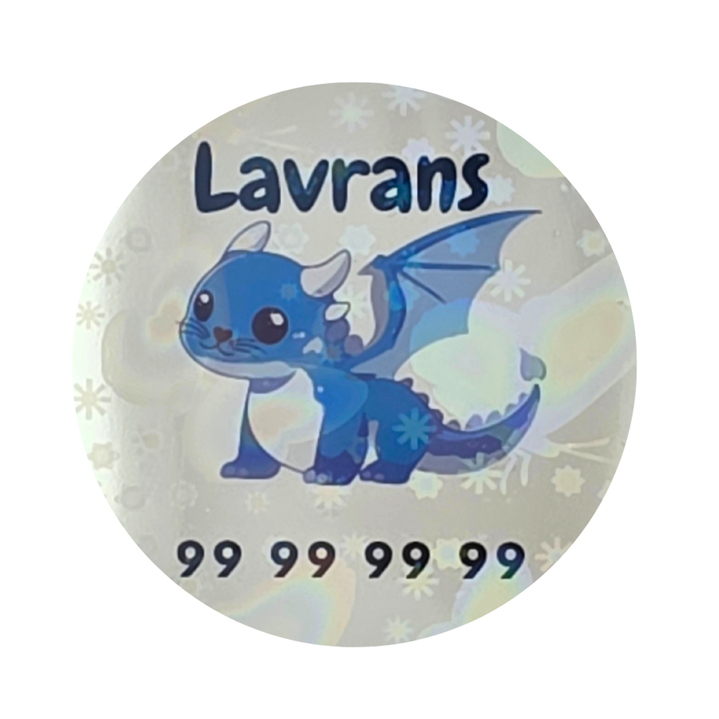 Personlige klistremerker til barn (med navn + tlf/klasse)