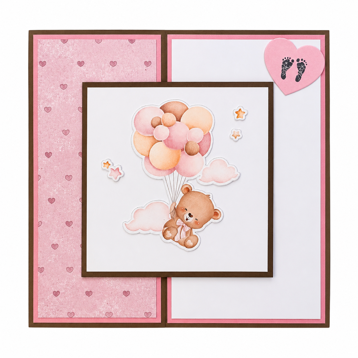 Teddybjørn Babykort – Rosa