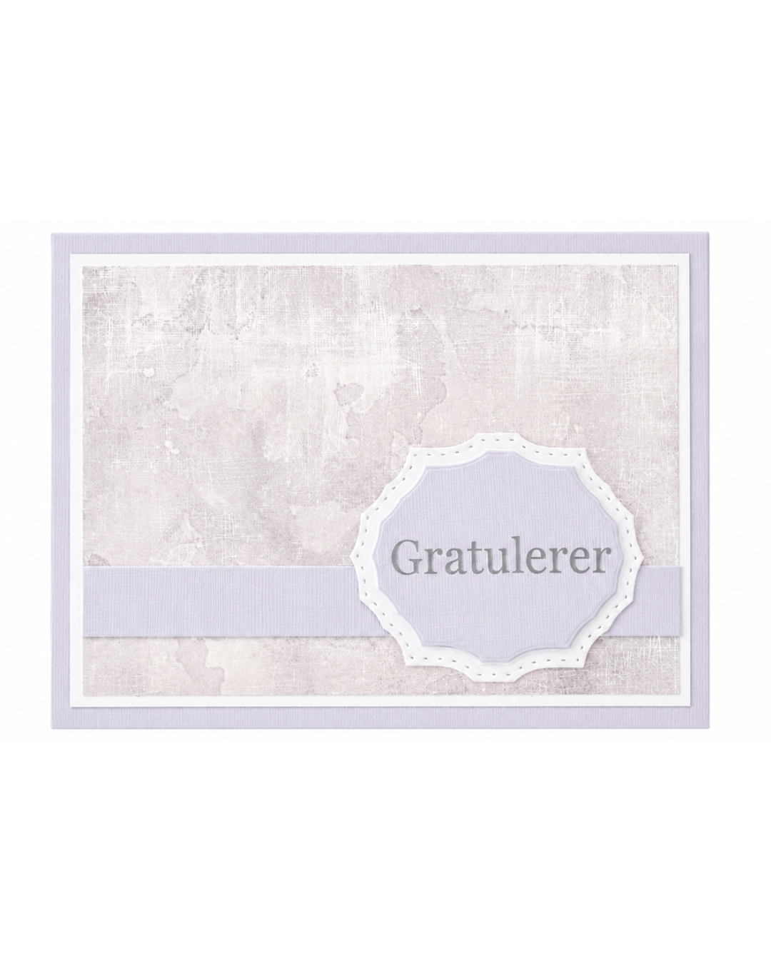 Gratulerer-kort i Elegant-serien – lavendel (15 x 11 cm)