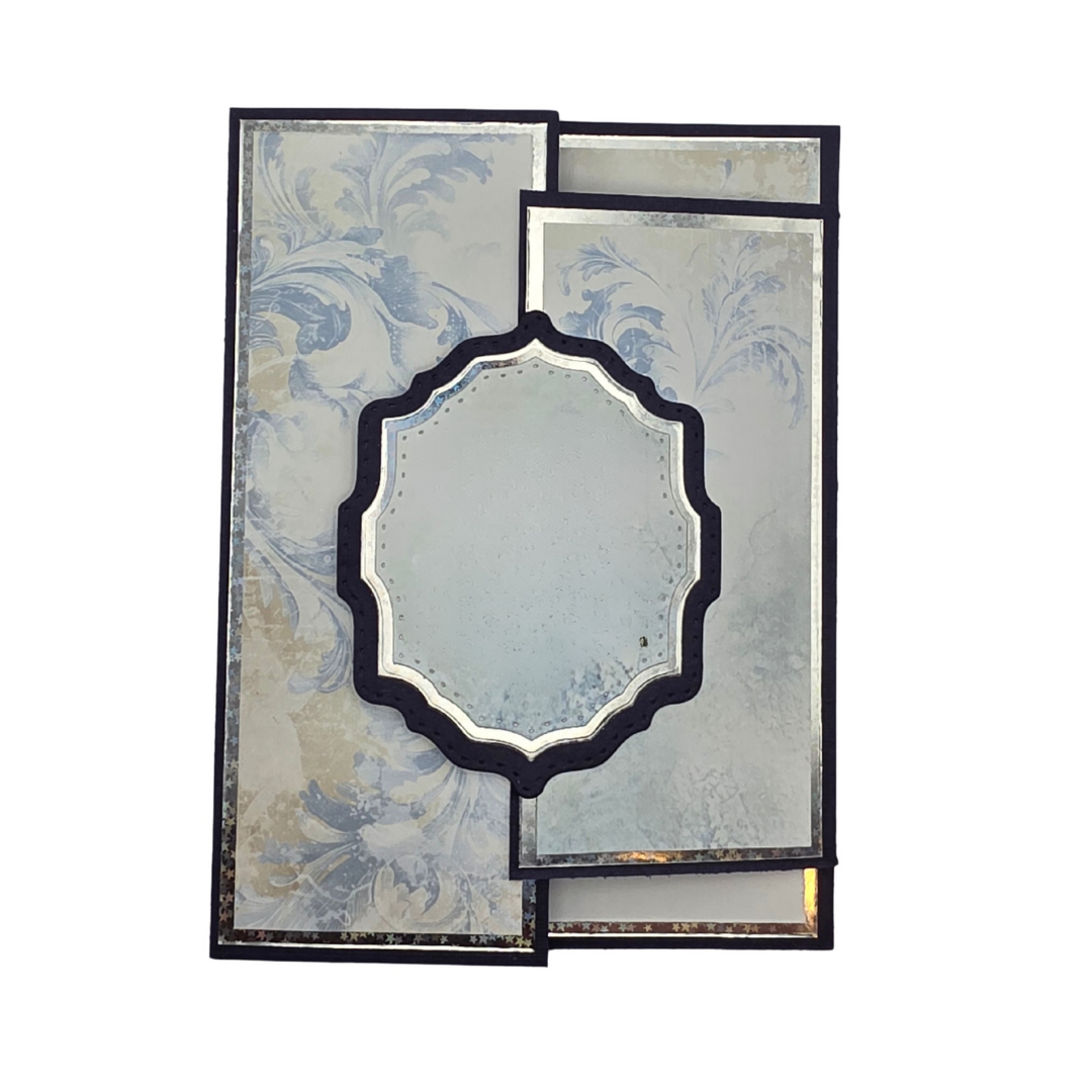 Elegant gratulasjonskort – marineblå & sølv